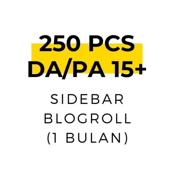 250 PCS sidebar blogroll 1 bulan
